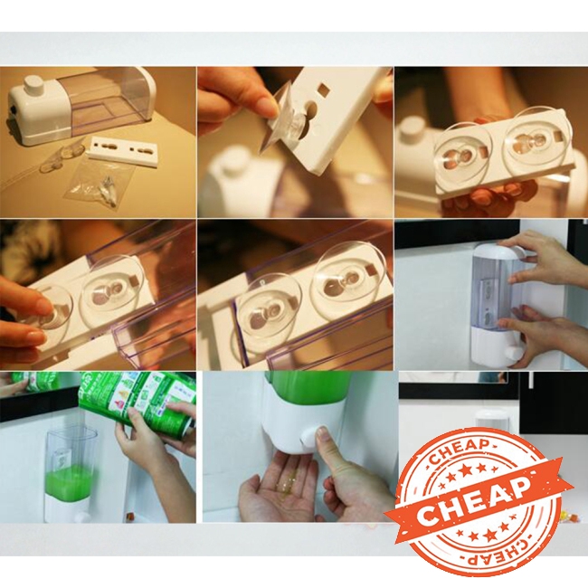 Bình Đựng Dung Dịch Rửa Tay Dung Tích 500ml Gắn Tường