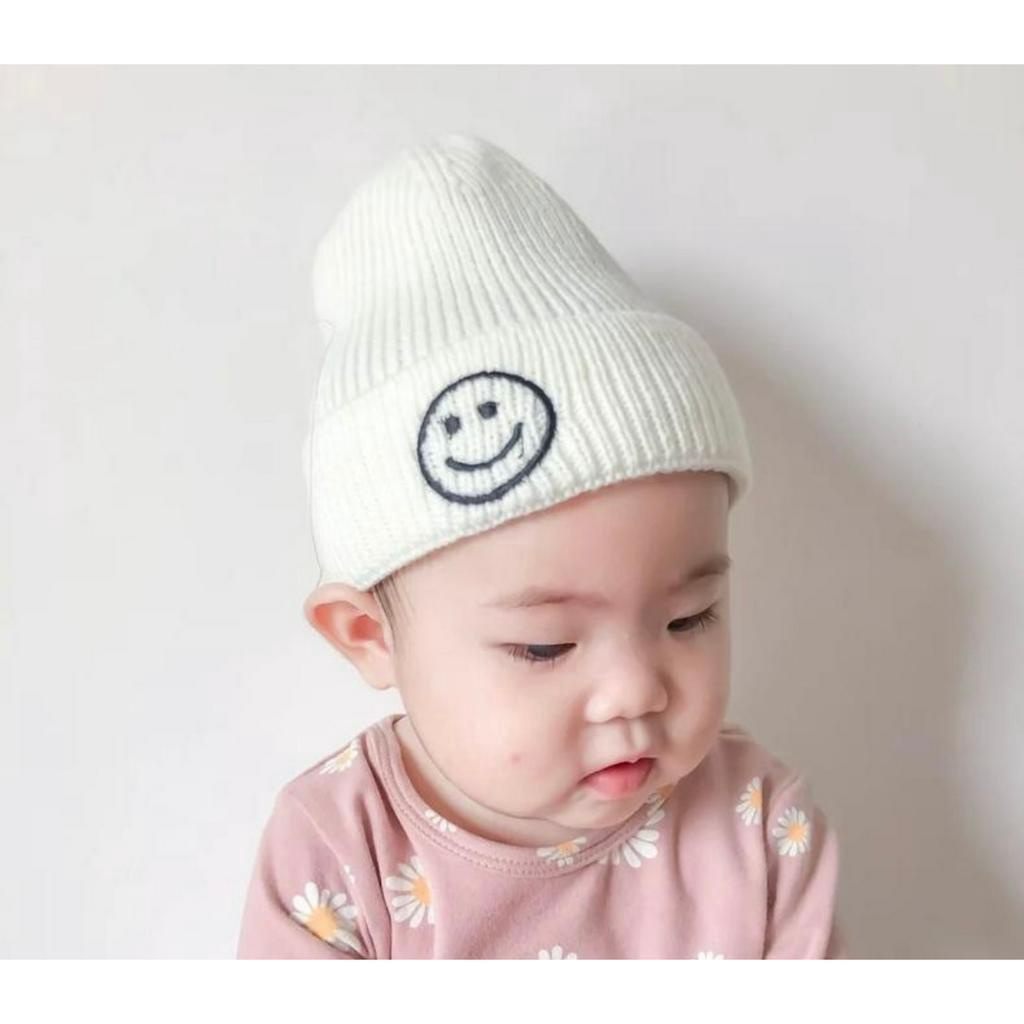 Mũ Nón Len Mặt Cười Dễ Thương Cho Bé