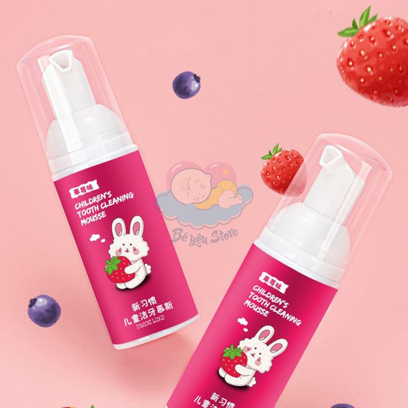 Kem đánh răng cho bé 1 tuổi nuốt được MOUSSE, dạng bọt hương thơm dịu giúp bé thích đánh răng hơn (Kem đánh răng trẻ em)