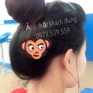 Tóc giả búi củ tỏi ( có ảnh thật )