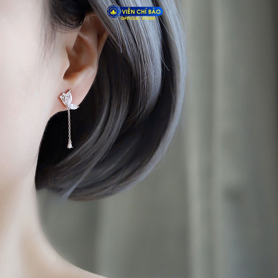 Bông tai bạc nữ cánh bướm chất liệu bạc 925 thời trang nữ phụ kiện trang sức nữ Viễn Chí Bảo B400279X