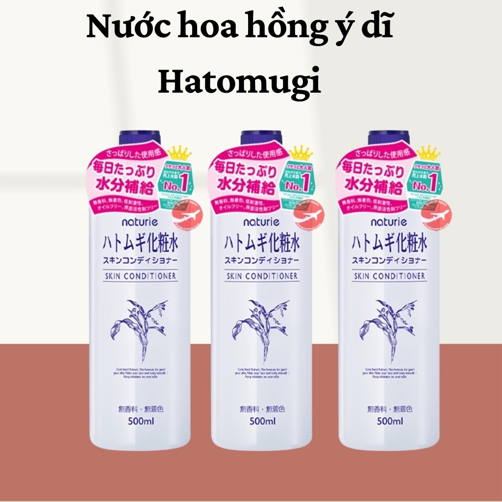 Nước hoa hồng ý dĩ ❤𝑭𝒓𝒆𝒆𝒔𝒉𝒊𝒑❤ Naturie Hatomugi Skin Conditioner 500ml