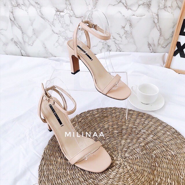 Sandal da si mờ 3 màu gót trụ mỏng - 7P