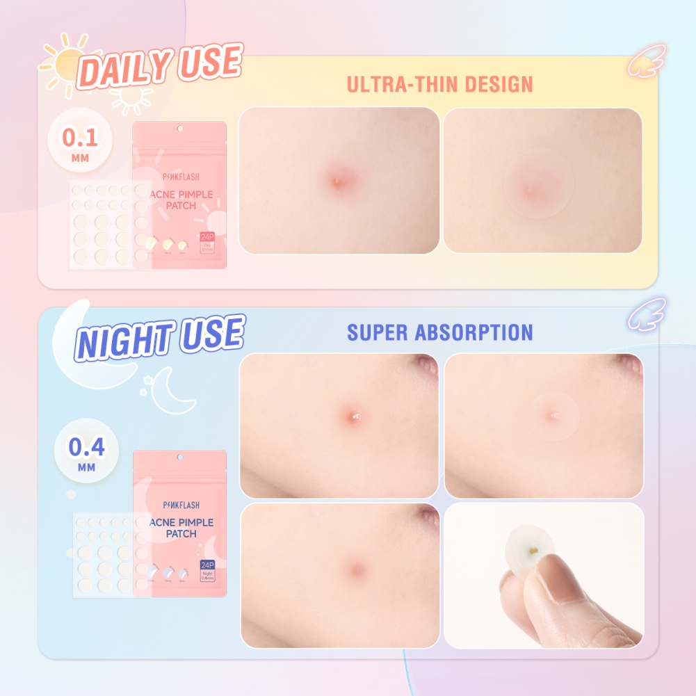 Pinkflash acne cleansing patch water colloid acne patch miếng dán che mụn vô hình