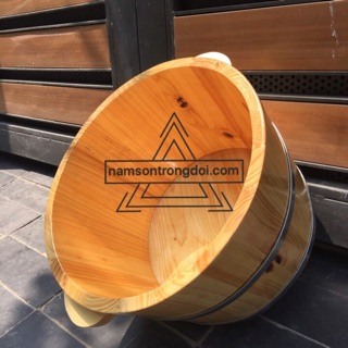 Chậu ngâm chân gỗ thông trơn
