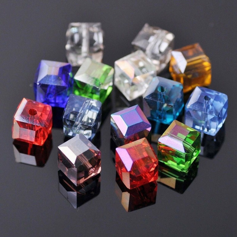 Set 100 Hạt Pha Lê Thủy Tinh 3mm 4mm Làm Trang Sức diy
