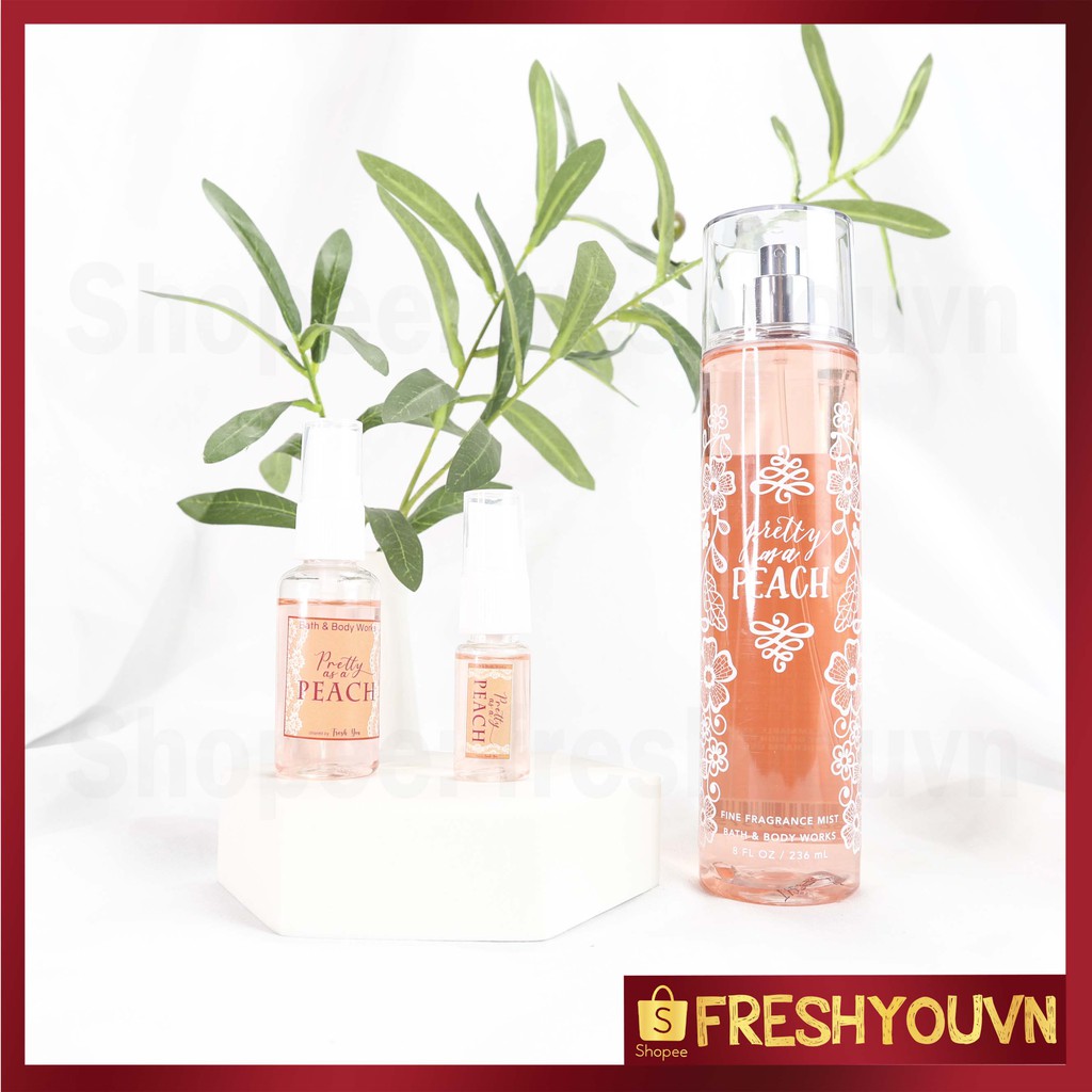 Pretty As A Peach - Xịt thơm toàn thân body mist Bath & Body Works khác  - Trái cây