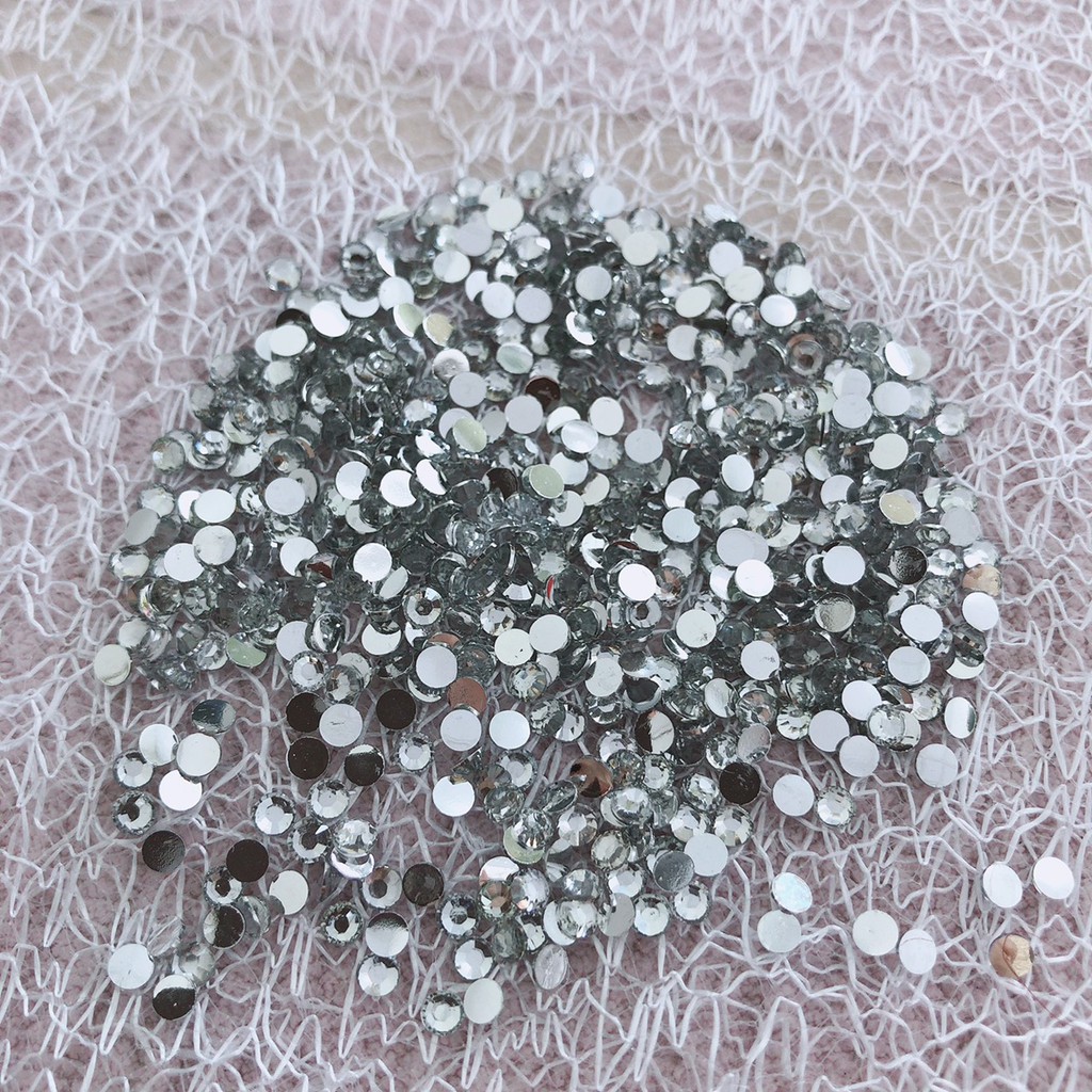 Hạt nhựa giả đá trang trí nón mũ, giày dép, túi xách, váy áo 2-3mm