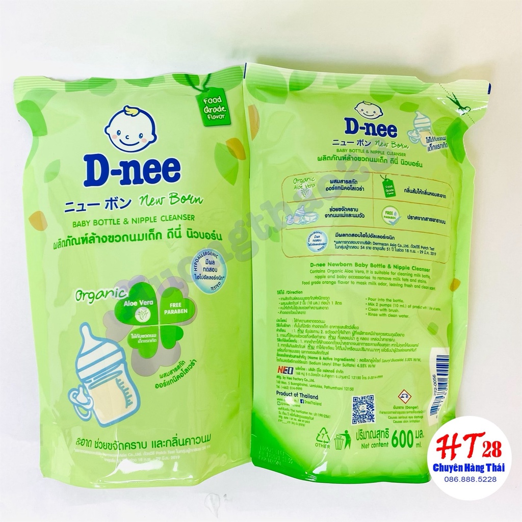 [TẶNG QUÀ] Nước Rửa Bình Sữa Dnee ORGANIC Chuẩn Thái Hương Trà Xanh, Nước Rửa Bình Sữa Huongthao28