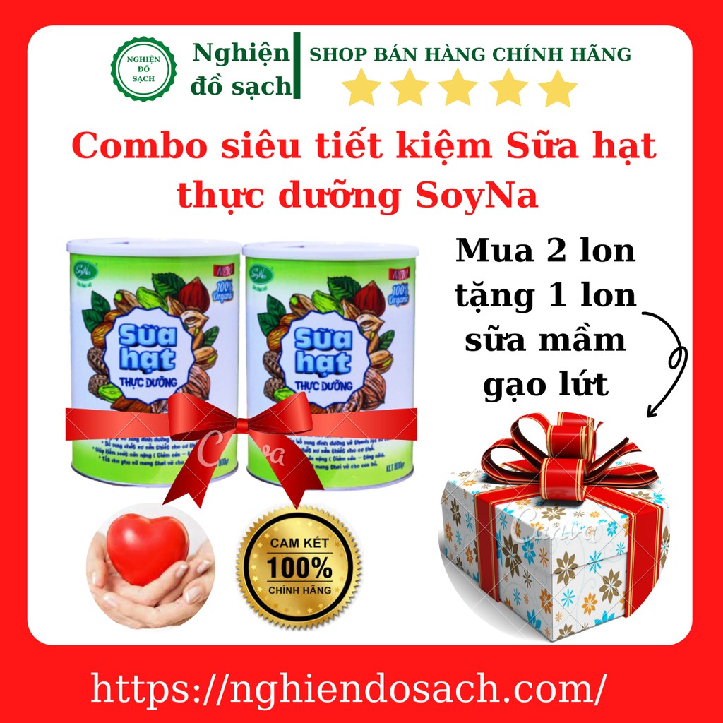 Combo Sữa hạt thực dưỡng SoyNa siêu tiết kiệm, sữa ăn chay, sữa ăn kiêng, sữa sau sinh, sữa cho người già