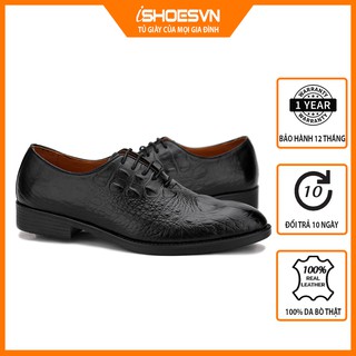 Giày Nam Công sở dập vân cá sấu ISHOESVN IS516_màu đen