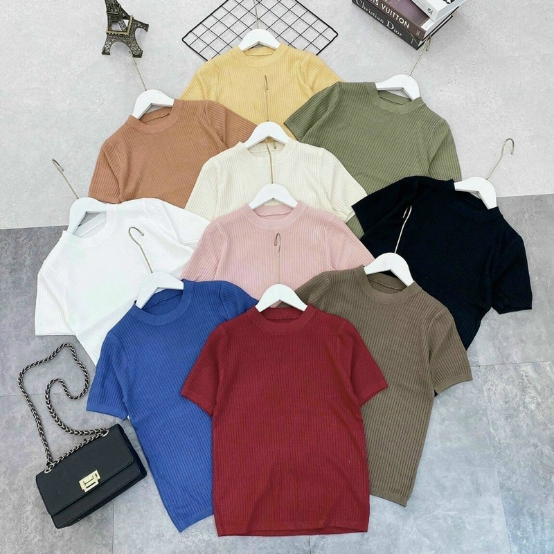 ÁO LEN TĂM CỘC TAY TRƠN , ÁO LEN NỮ CỔ TRÒN BASIC | BigBuy360 - bigbuy360.vn