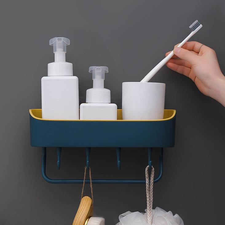 Kệ Nhà Tắm Dán Tường Nhựa 2 Lớp Chắc Chắn, Giá Để Đồ Nhà Tắm Cao Cấp Hàng Đẹp