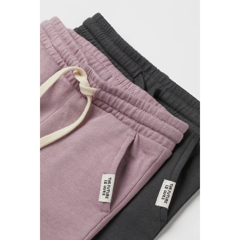 Set 2 quần nỉ da cá jogger beige xanh nâu tím HM H&M _hàng chính hãng Anh