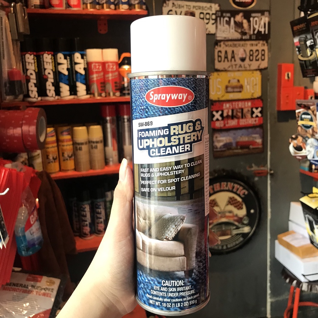 Chai Xịt Vệ Sinh Thảm Và Vải Bọc Ghế Dạng Bọt Từ Mỹ Sprayway Foaming Rug&amp;Upholstery Cleaner (869) 510g chamsocxestore