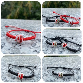 Vòng Tay Dây Rút Thời Trang Mặt Gốm Tráng Men Hình Heo Ú Xinh Xắn Phong Cách Hàn Quốc