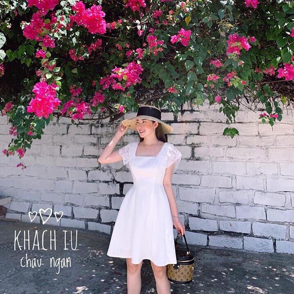 Đầm trắng ren xòe NDLN đáng yêu dịu dàng