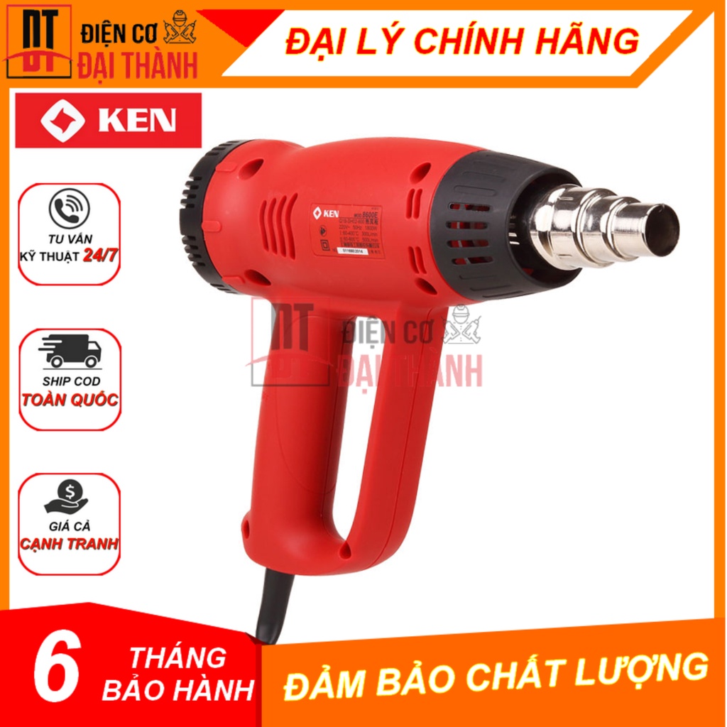 Máy Thổi Nóng KEN 8650E - 2000W, Điều Khiển Điện Tử, Dải Nhiệt Độ 50-650°C