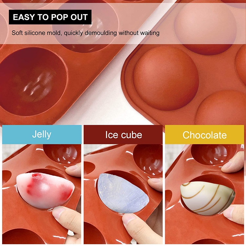 Khuôn silicone làm bánh sô cô la DIY tạo hình bán nguyệt chống dính dành cho nhà bếp