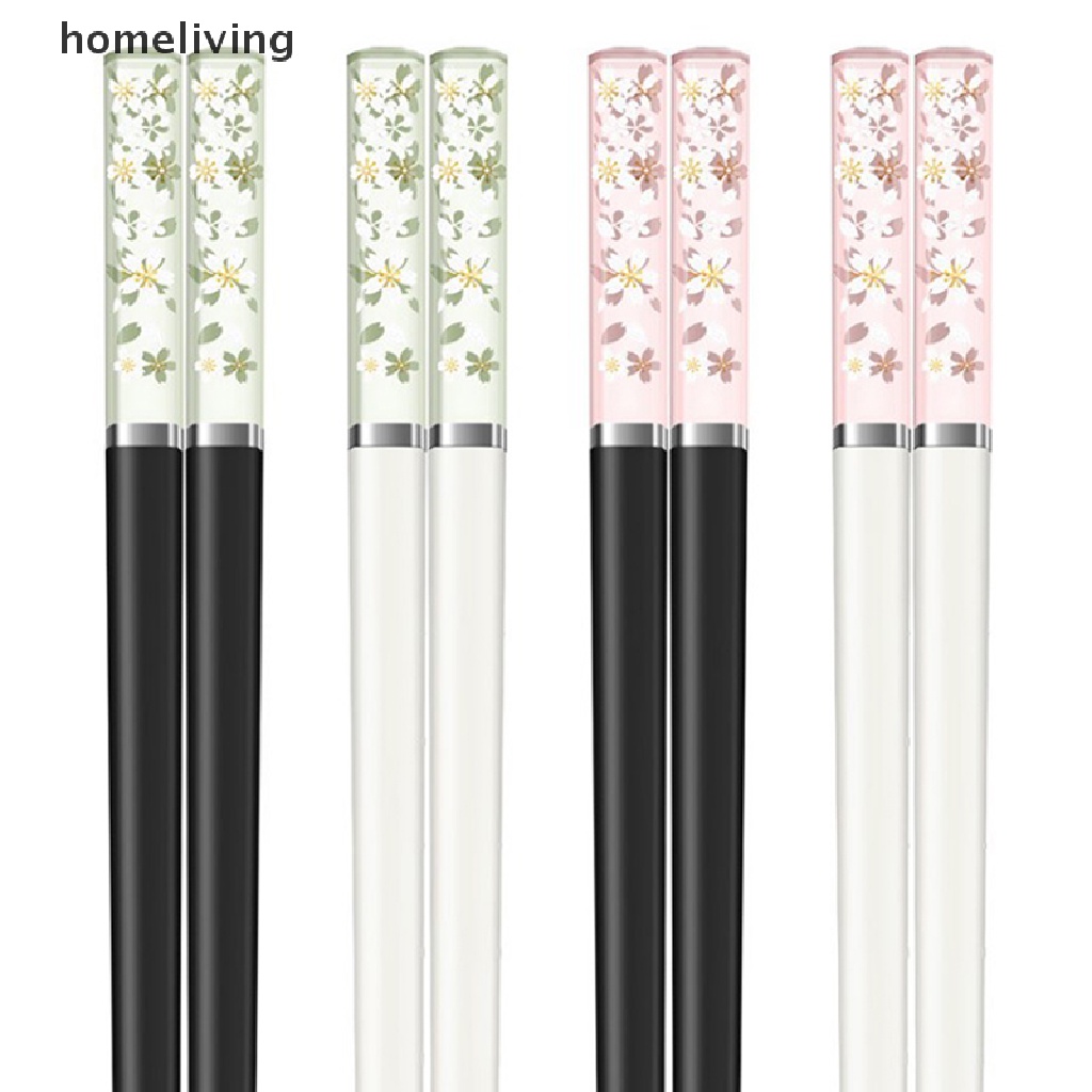homeliving Amber Cherry Blossom Alloy Chopsticks Chinese Chopsticks Reusable Tableware .