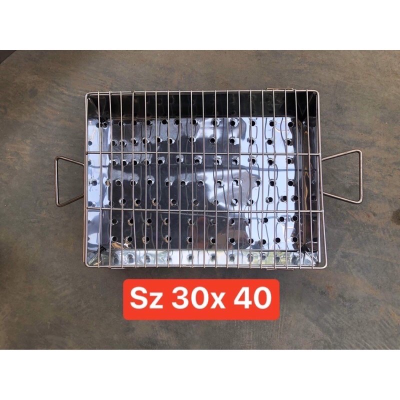 Bếp nướng than hoa inox, bếp nướng BBQ ngoài trời kèm vỉ nướng