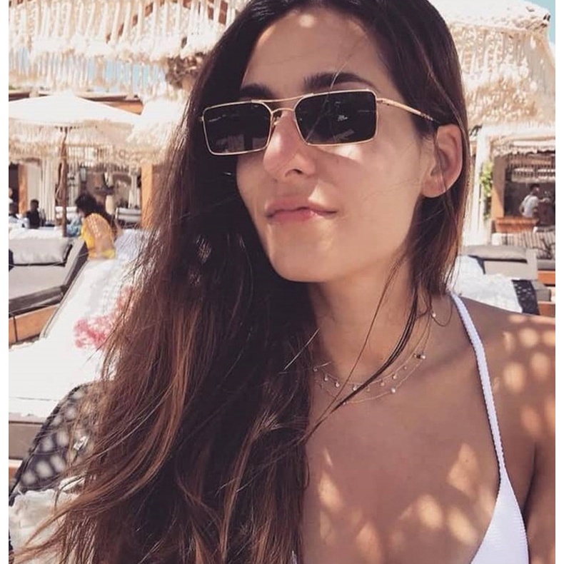 Kính Mát Thời Trang Khung Tròng Kép Bằng Kim Loại Cho Nam &amp; Nữ