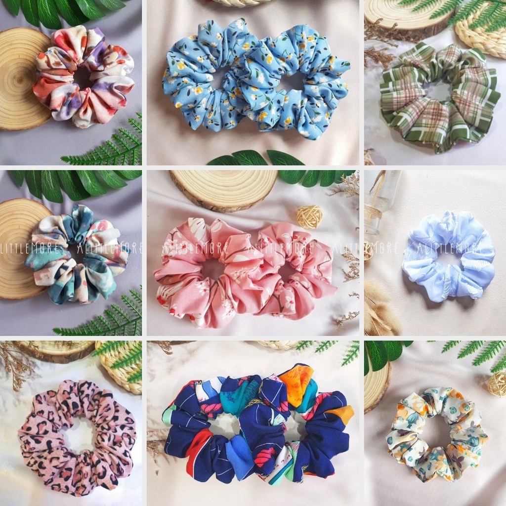 Dây Buộc Tóc Scrunchies AlittleMORE Họa Tiết Xinh Xắn Cá Tính Cột Tóc Đẹp Dễ Thương