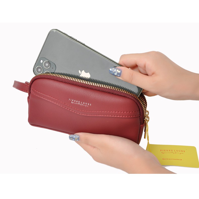 Ví PIERRE LOUES da Pu kiểu dáng dài thời trang cho nữ