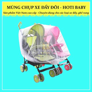 Màn chụp chống muỗi HOTI BABY dành cho xe đẩy đôi - full chun