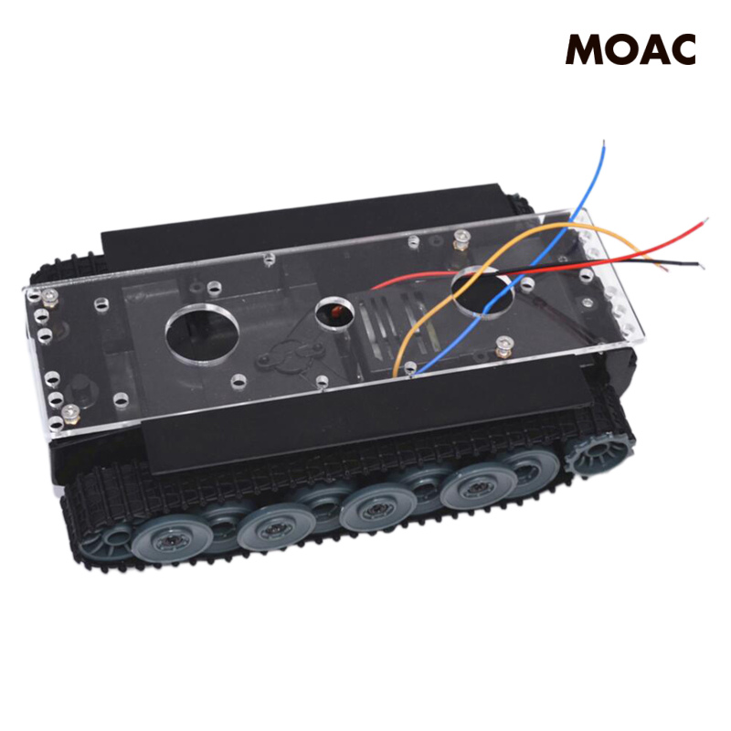 [Home Appliances]1:32 Smart Robot Tank Chassis Kit Crawler Track DIY Education Kit 130 Motor