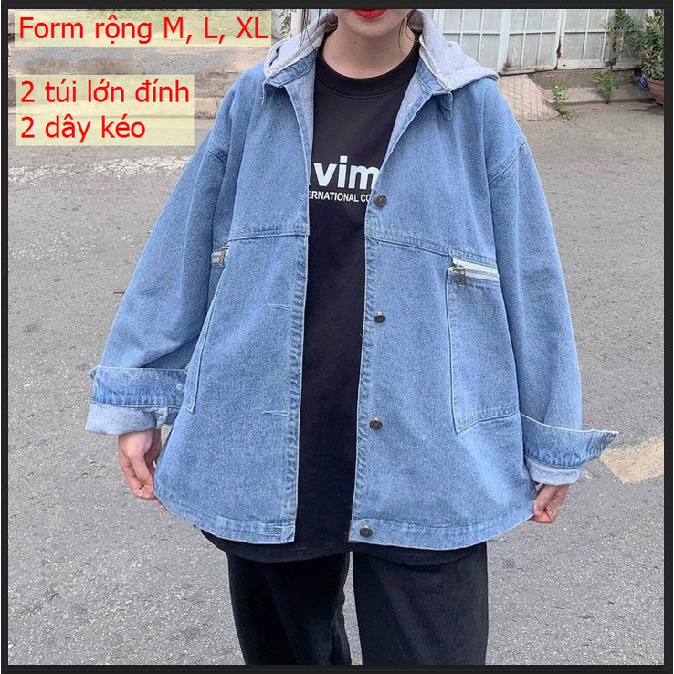 Áo khoác jean Nam chuẩn Teen soái cá phối mũ dễ thương TRA211