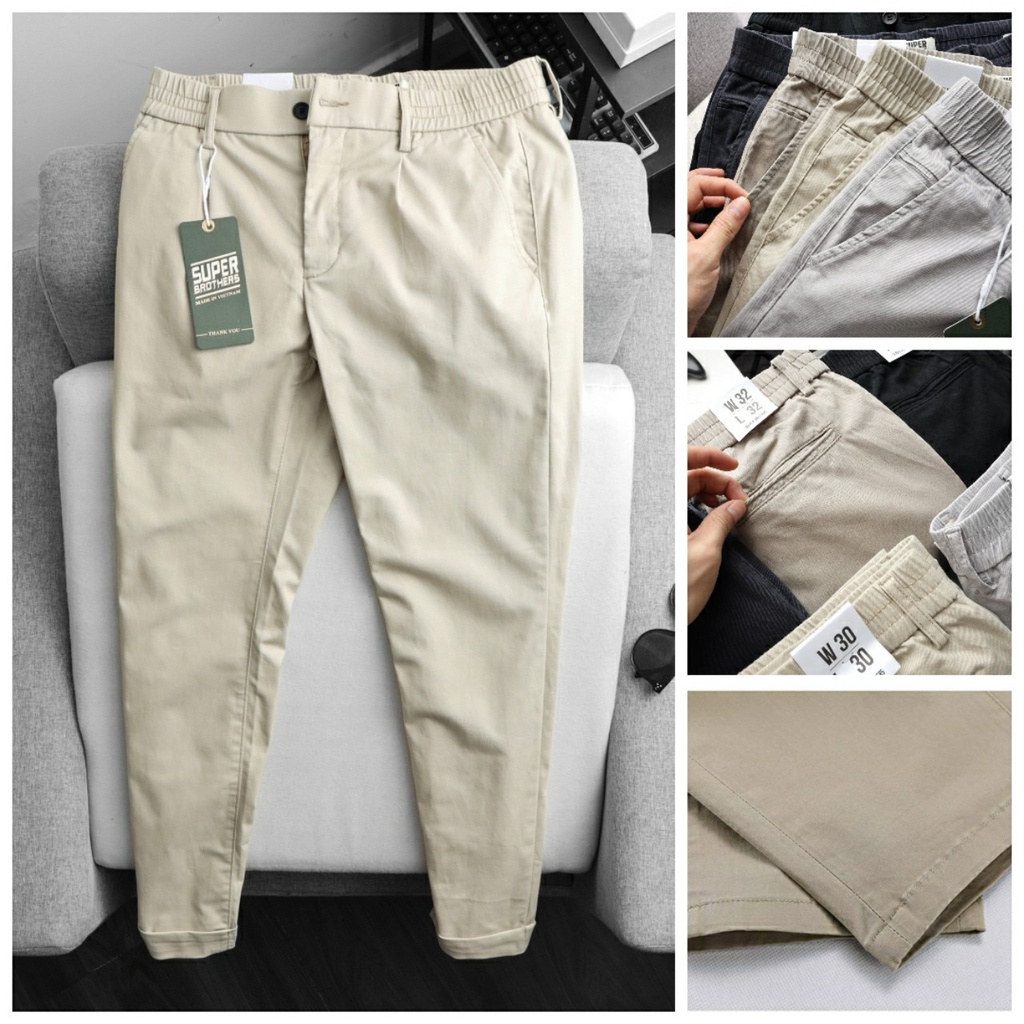 Quần kaki nam dáng slimfit , chất kaki âu hàn co dãn , mềm mịn ( ảnh thật)