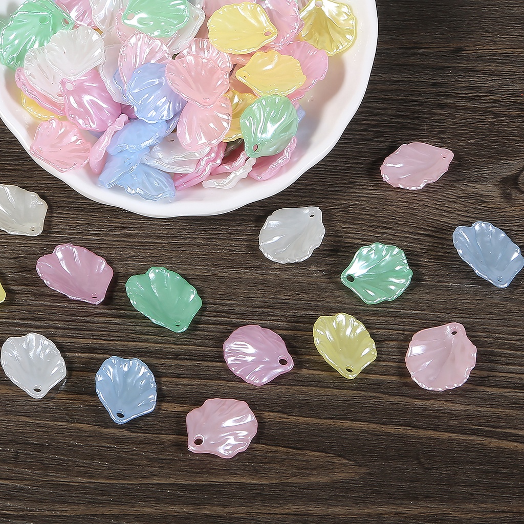 Phụ Kiện Trang Sức Hình Cánh Hoa Mẫu Đơn / Vỏ Sò Bằng abs Màu Sắc Ngọc Trai Nhân Tạo