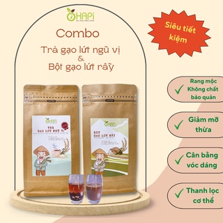 Trà gạo lứt ngũ vị và bột gạo lứt OhaPi 500gr - Combo giảm cân tự nhiên, an toàn