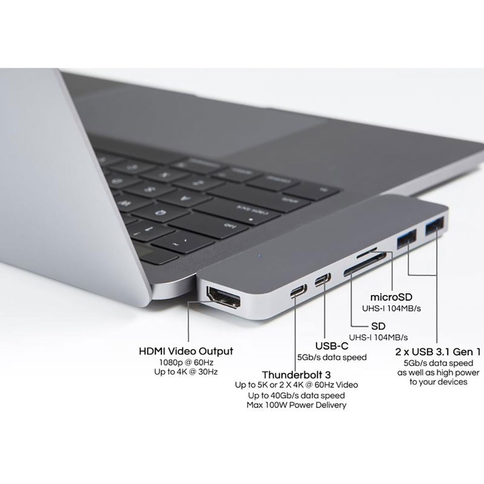 Cổng chuyển HyperDrive 7-in-2 USB-C HUB cho Macbook Pro 13/15/16inch - Phân phối chính hãng