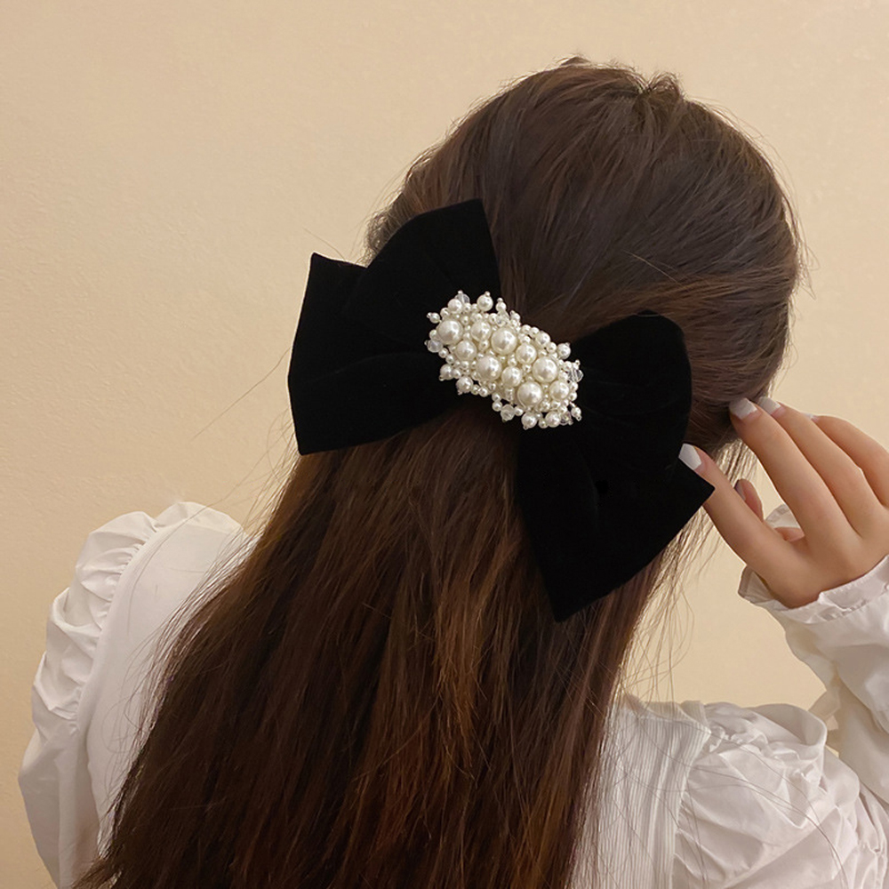 Kẹp Tóc Hình Nơ Vải Nhung Thời Trang Cho Nữ