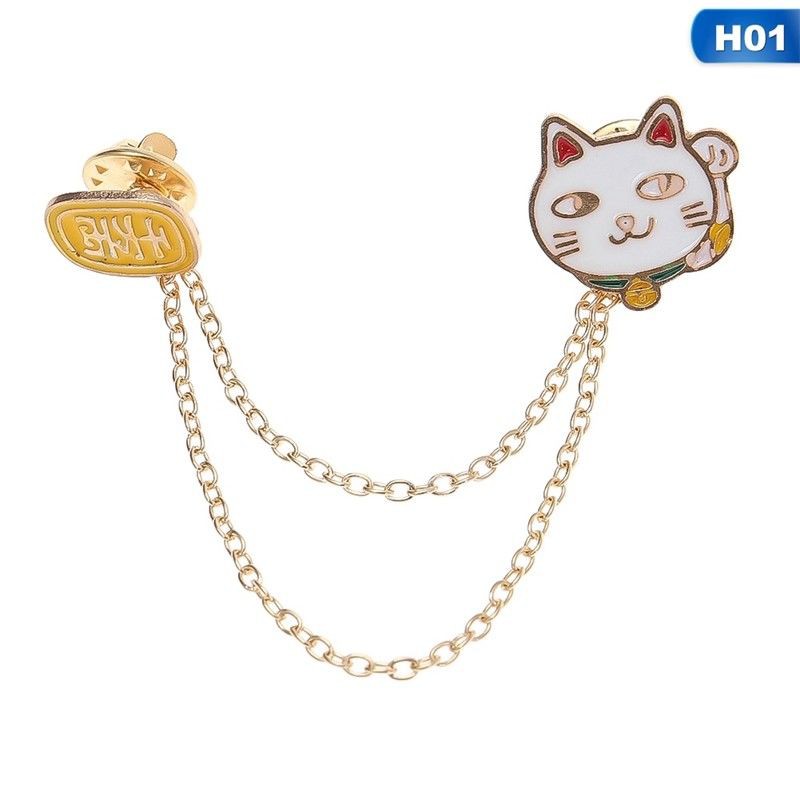 Trâm cài áo phối dây xích nhiều kiểu dáng dễ thương