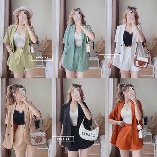 Bộ vest nữ sang trọng thanh lịch - Set bộ áo vest quần short hot hit
