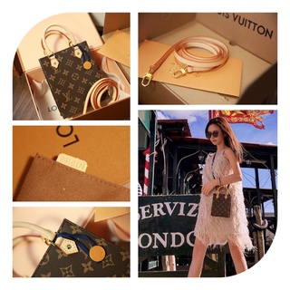 Túi chéo w266-18 lv tote mini bag kèm khăn, da thật 100% fullbox nam châm + box carton kèm bill
