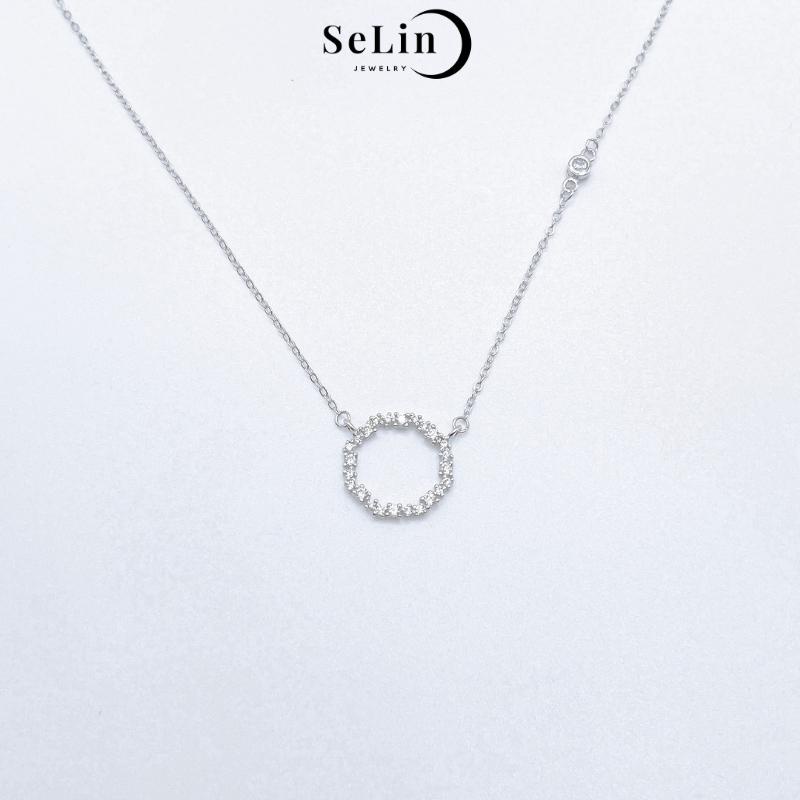 Dây chuyền bạc nữ 925 Sofia necklace cao cấp đính đá dáng tròn đẹp cá tính SELIN JEWELRY - 0100