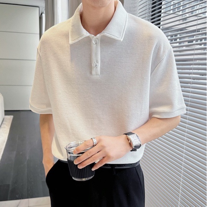 Áo Polo TRƠN, Áo Thun Nam Nữ Chất Cotton Cổ Bẻ, Tay Lỡ Rất Dễ Phối