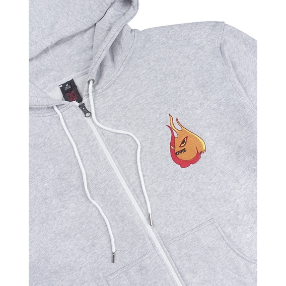 Áo khoác Hoodie Zip Dây Kéo Nam Nữ Form Rộng Mascot màu xám by Local Brand Xfire Unisex