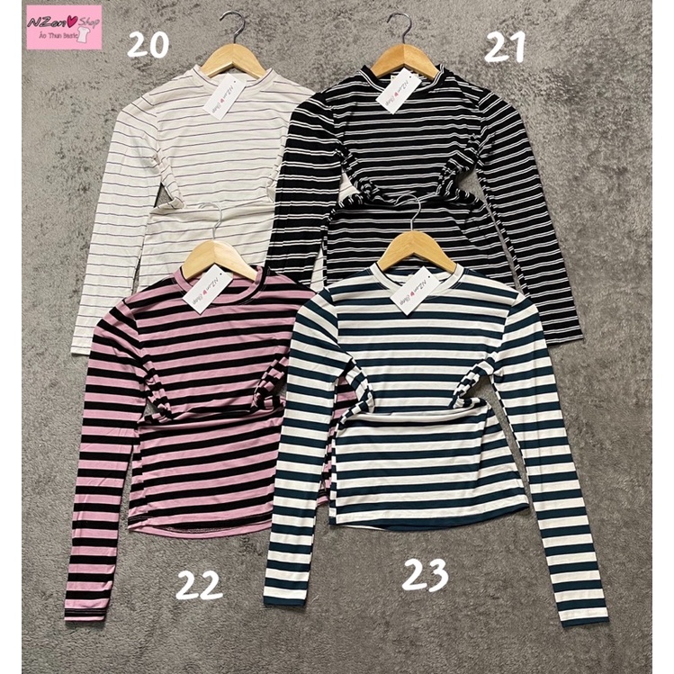 ÁO THUN SỌC TAY DÀI CỔ TRÒN ÔM BODY ( NZON SHOP ) | BigBuy360 - bigbuy360.vn