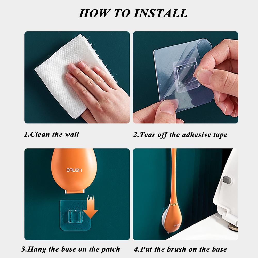 Giá Đỡ Bàn Chải Vệ Sinh Toilet Gắn Tường Bằng Silicon Tiện Dụng