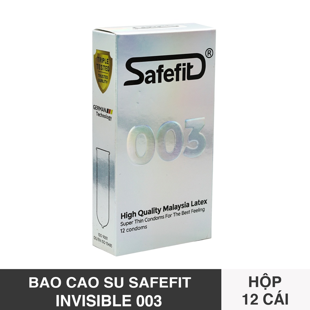 [ 49mm - 0.03] Hộp 12 cái Bao cao su siêu mỏng 0.03mm - size nhỏ ôm sát hơn