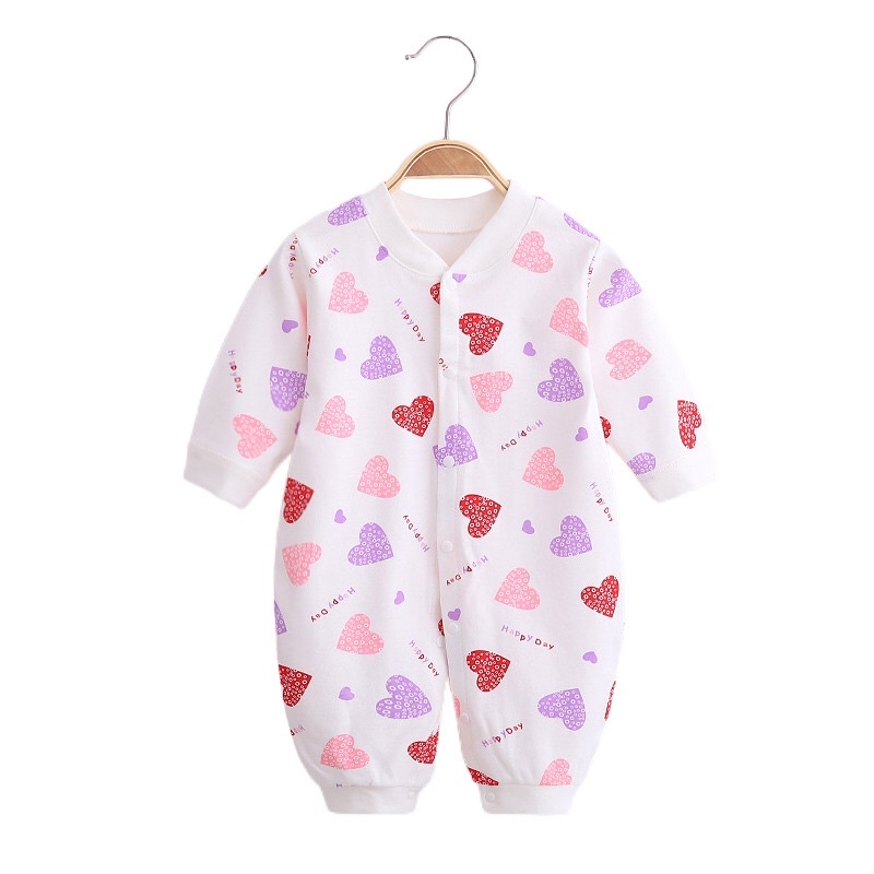 Body sleepsuit,Body liền thân cotton Quảng Châu cho trẻ sơ sinh 0-12 tháng, chất cotton thấm mồ hôi, mềm mại