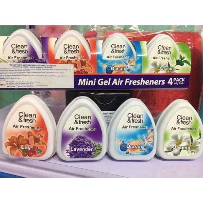 Sáp Thơm Khử Mùi Mini Clean &amp; Fresh vỉ 4 hộp