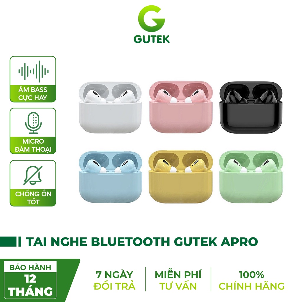 Tai nghe bluetooth không dây Gutek Apro TWS v5.0 nút cảm ứng nghe nhạc âm thanh sống động