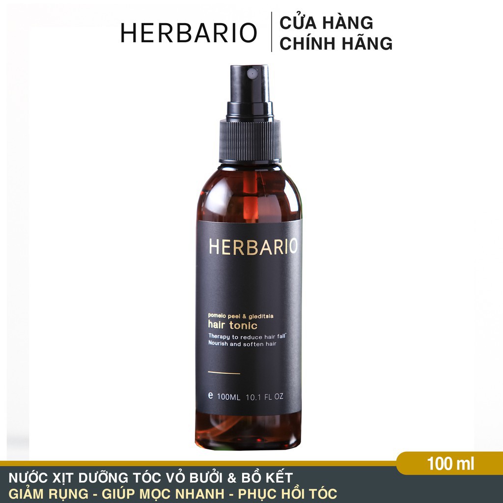 Nước dưỡng tóc tinh dầu Vỏ Bưởi và Bồ Kết Herbario 100ml (pomelo peel & gleditsia) kích thích mọc tóc, giảm rụng tóc