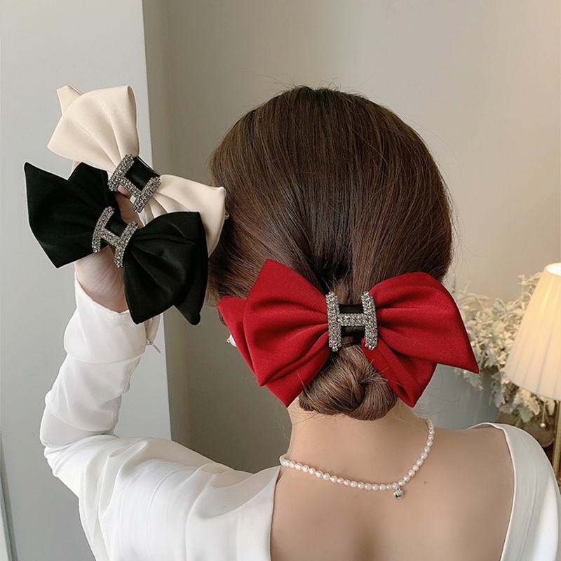 Kẹp Tóc Hình Nơ Đính Đá Lấp Lánh Thời Trang Hàn Quốc Xinh Xắn Cho Nữ